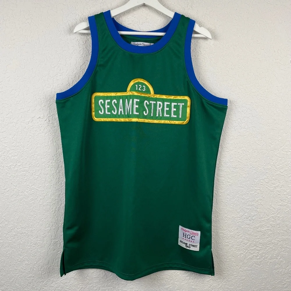 Headgear Classics Mens Sesame Street 1969 Embroidered Basketball Jersey 2XL - Picture 2 of 9